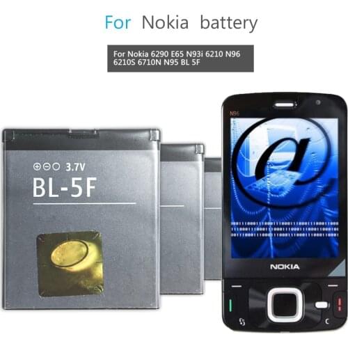 Mobile Phone Battery For Nokia 6290 E65 N93i 6210 N96 6210S 6710N N95 Battery BL-5F BL 5F 950mAh