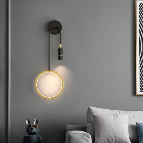 2021 New Nordic luxury living room background wall lamp modern simple bedroom bedside personalized aisle wall lamp