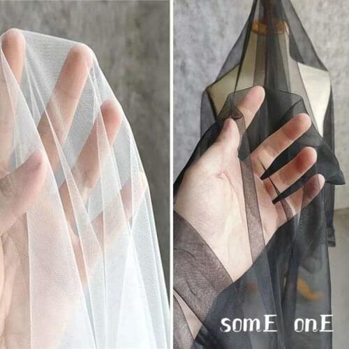 50x150cm Import see-through dense Mesh Tulle Fabric DIY Patchwork Sew Veil Dress Party Doll decor Designer Lace Fabric