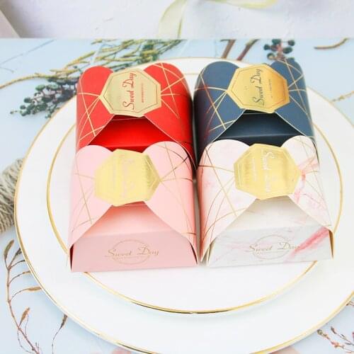 Gift Box Sweet Day Wedding Favors Decoration Candy Boxes with Ribbon Paper Packing Box Baby Shower Wedding Party Supplies