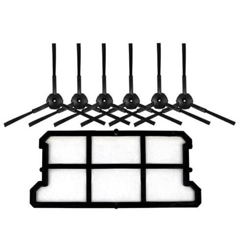 New 1x Dust HEPA Filter +6x Side Brush kit for Ecovacs Deebot Deepoo CR130 plus CR131 Ilife V7 Robot Cleaner