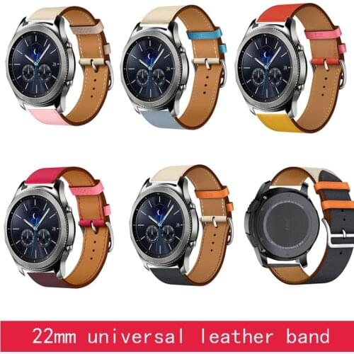 22mm leather strap for Huawei GT 2E samsung galaxy s3 46mm band pebble time Ticwatch s2 s pro for amazfit GTR 47mm pace band
