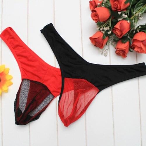 Men Transparent Thongs G-strings Sexy Mens Underwear Mesh Transparent Breathable Briefs T back Thong Tanga Panties