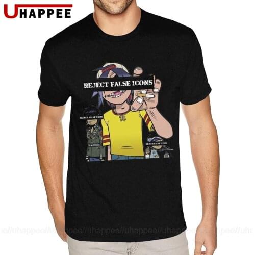 Funny Noodle Gorillaz Alternate Music Cool T Shirt for Men Custom Made Short Sleeves Cotton Crew Tees Shirts