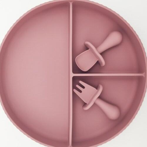 10 color Baby Suction Plate with Self-Feeding Spoon Fork BPA Free Infant Utensil Set for Self-Training Suction Bowl for Baby