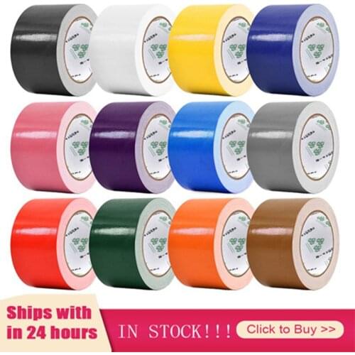 10m*45mm 12 Colors Base Tape Cloth Duct Tape Carpet Floor Waterproof Tape High Viscosity Adhesive Tape Multicolor DIY Decoration