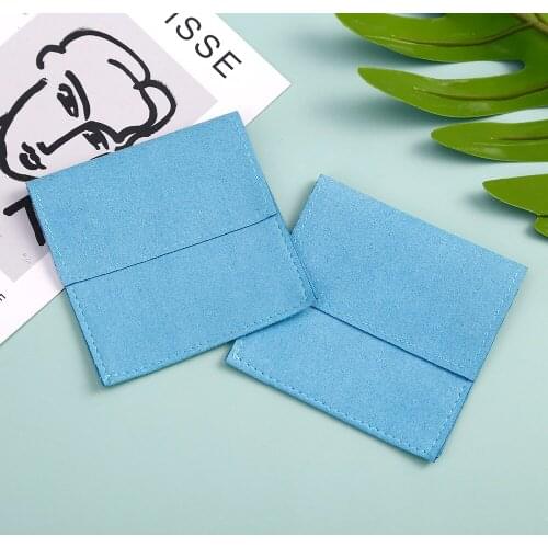 10pcs Folded Microfiber Velvet Pouches Chic Jewelry Storage for Wedding Ring Earrings Necklace Christmas Presents packaging Bag