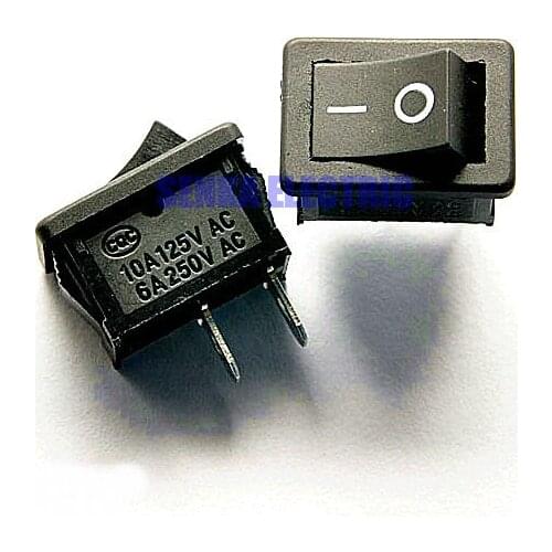 100pcs/lot 2 Pin 15 x 21mm Snap-in On/Off Position Rocker Switch Car Truck Black Boat Push Button Switch