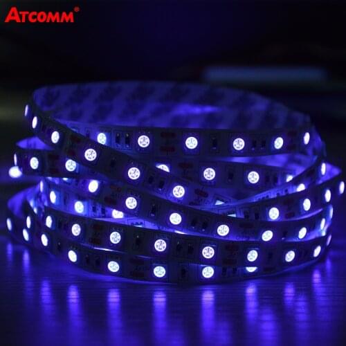 DC 12V 5050 Ultraviolet UV 395-405nm LED Strip 300 LEDs/5 Meters High Lumen Flexible SMD 5050 LED Strip Light Can Identify Money