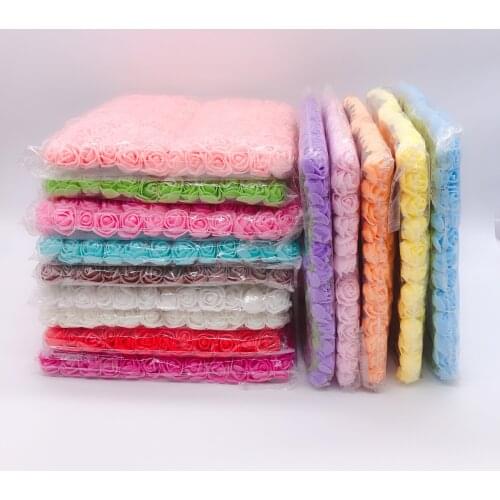 144pcs 2cm Mini Foam Rose Artificial Flower Bouquet Multicolor Rose Wedding Flower Decoration Scrapbooking Fake Rose Flower