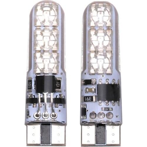 2Pcs Car Silicone Width Lamps T10 5050-6SMD RGB LED License Plate Lights High Brightness Low Power Consumption Long Service Life