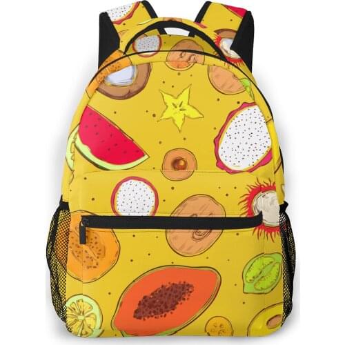 2021 Backpack Women Shoulder Bag Colored Sketch Exotic Fruit Fashion School Bag For Teenage Girl Backpacks Travel Bag