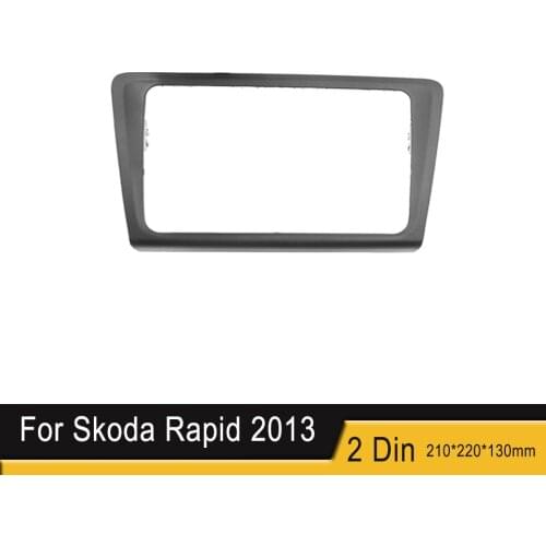 2Din Car Radio Panel Fascia Stereo Fascia Frame Panel Dash Mount Kit Adapter Trim Bezel Fascia for Skoda Rapid 2013