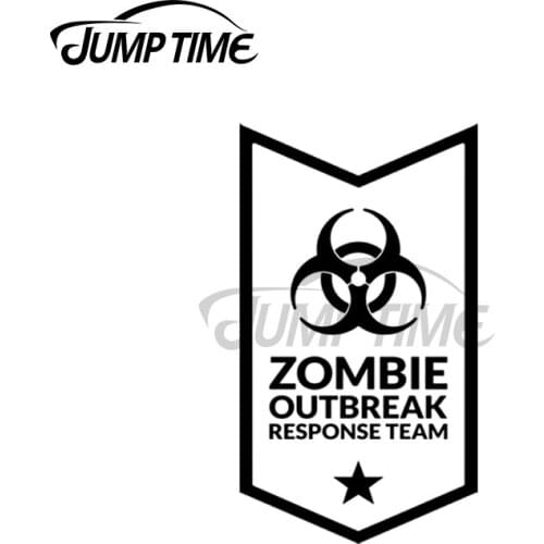 Jump Time 13 x 3.6cm Zombie Response Team Biohazard Banner White Bumper Decal Windows Car Stickers Personality Creative Decor