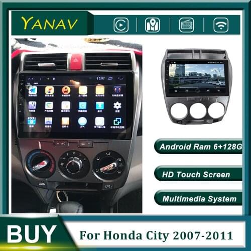 Android Stereo Receiver 2 Din Car Radio For Honda City 2007-2011 Car Video Touch Screen GPS Navigation Multimedia System Player