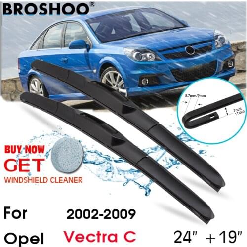 Car Wiper Blade Front Window Windscreen Windshield Wipers Blades J hook Auto Accessories For Opel Vectra C 24"+19" 2002-2009