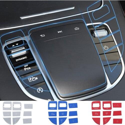 Car Styling For Mercedes Benz E Class W213 Center Console Gear Shift Multimedia Mouse switch Buttons Covers Stickers Accessories