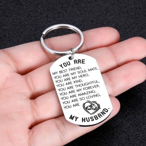 Key Chain Gift for Men Husband from Wife Wedding Anniversary Birthday Fathers Day Gift for Him Hubby Lover Valentines Gift