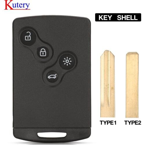 Kutery 4 Buttons Remote Car Key Shell Cover For Renault Megane III Fluence I Kaptur Clio IV For KOLEOS With Two Types Blades