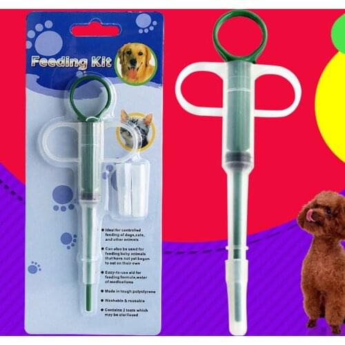 Home Needle Type Pills Dispenser Feeding Medicine CatS Dogs Pets Universal Tablet Medicine Feeder Applicator Environmental