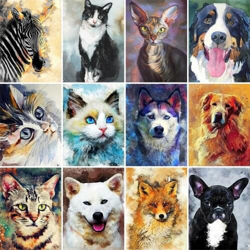 Evershine Diamond Embroidery Sale Cat Cross Stitch Kit Diamond Painting Animal Dog Rhinestones Pictures Crafts Kit