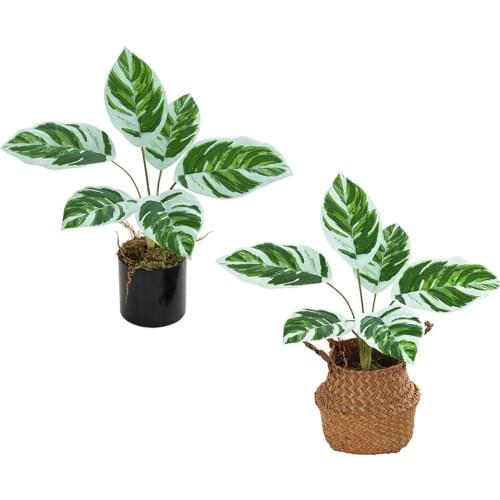 Artificial Potted Plants Potted Greenery Plant Artificial Grass in Concrete Plant Pots Ornaments for Wedding Home Housewarming