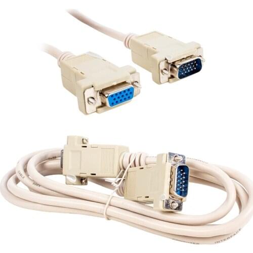 VGA CABLE 15 PINOUTS MALE TO FEMALE GRAY 1.8 METERS EA1106