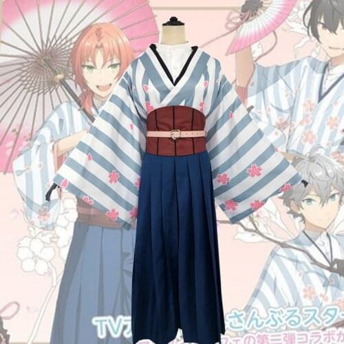 Game Ensemble Stars Knights Tsukinaga Leo Cosplay Costume Suou Tsukasa Sena Izumi Kimono Halloween Carnival Uniform Custom Made