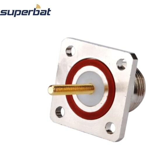 Superbat N 4 hole Panel Mount(25*25mm) with O-ring Jack Bulkhead Straight RF Coaxial Connector for Fiber-glass Antenna