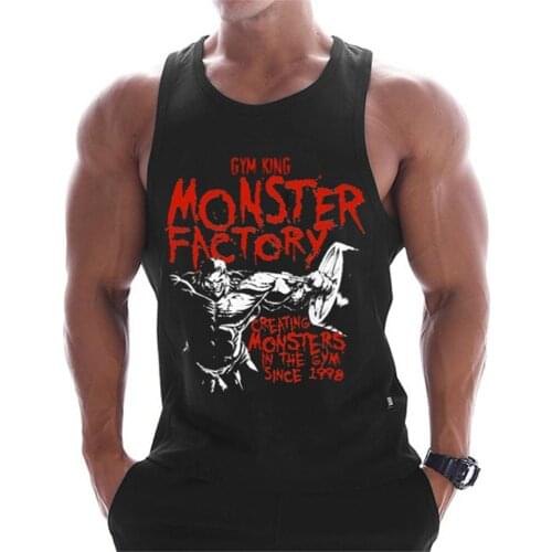 Men Fitness tank tops Gyms Bodybuilding Fashion vest outdoor casual training Singlet vest big size sleeveless printing tops