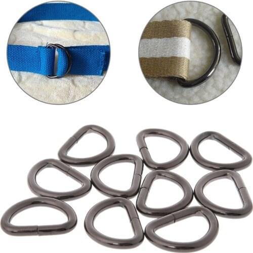 10pcs/Bag Belt Buckle Carabiner Inner Width Metal Semicircle Non-Welded d-Ring DIY Bag Handbags Accessories 13/16/20/25mm