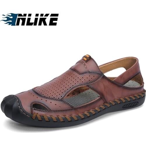 Men Sandals Big Size Genuine Leather Men Soft Sandals Comfortable Men Summer Shoes Leather Sandals