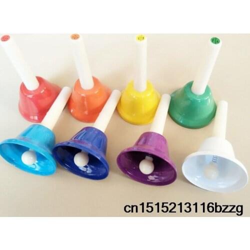 8Pcs/Set Colorful Musical Percussion Instrment Hand Bell 8-Note Musical Toy for Children Baby Early Education