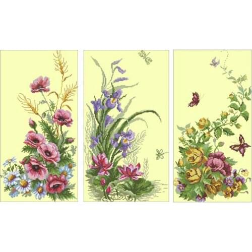 Elegant flower patterns counted 11CT 14CT 18CT DIY Cross Stitch Sets wholesale Cross-stitch Kit Embroidery Needlework