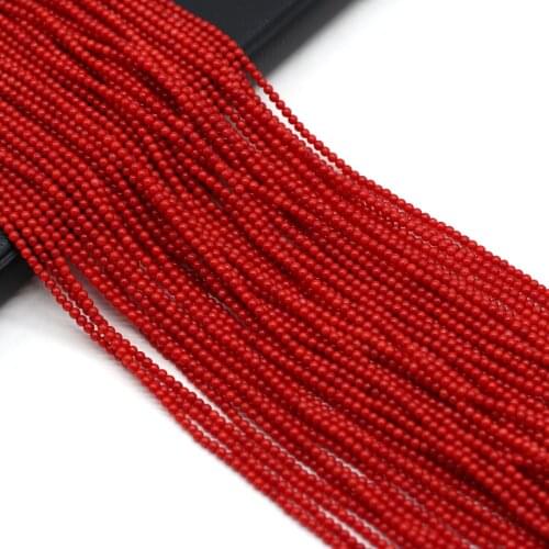 Natural Coral Beads Round Coral Loose Beads Necklace Accessories Charms for Jewelry Making Bracelet Earrings Gift