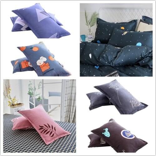 【Sale Bed Pillowcase 】 1/2 Pcs Printed 50*70 inch /470*740 mm Bedding Adult Size Rectangle Cotton Soft Washable cover