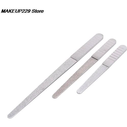 S/M/XL Size Stainless Steel Nail Files Buffer Sanding Polishing Nail Grinding Blocks Grind Sand Nail Art Pedicure Manicure Metal