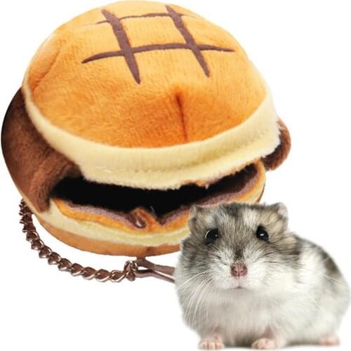 Portable Hang Nest Small Hamburger Bread Shape Cotton Nest House Hut Winter Warm Hot Pet Hamster Cage Bed клетка для хомяка