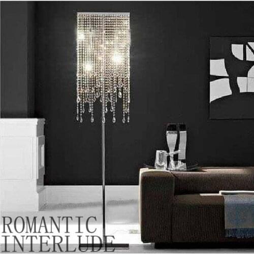 Rectangular clear K9 Crystal floor light lampada for Showcase living room led floor lamp Hotel stand lamp commercial lighting