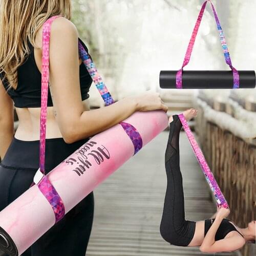 Adjustable Yoga Mat Strap Belt Sports Sling Shoulder Carry Strap Belt Exercise Stretch Fitness Equiment Elastic Yoga Belt
