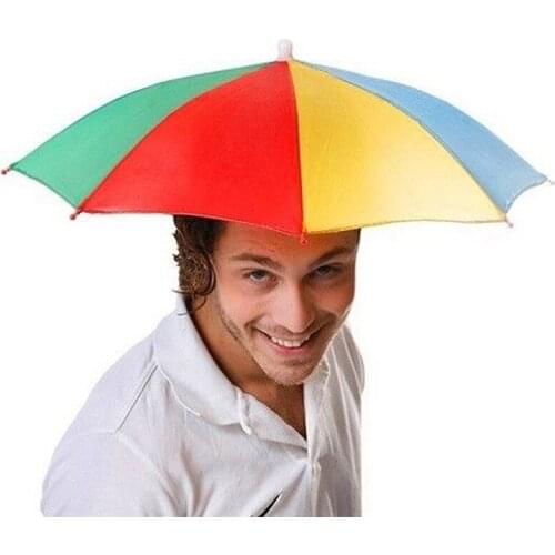 Portable Head-mounted Umbrella Cap Golf Outdoor Sun Headwear Hat Sun Shade Lightweight Camping Fishing Hiking Sports Cap