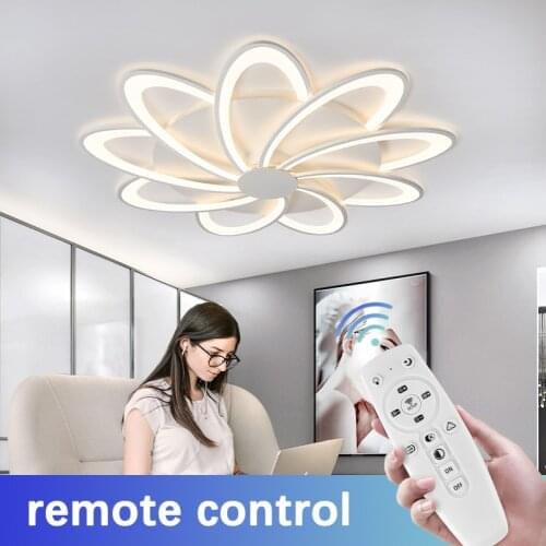Modern LED Ceiling Chandelier Lamp For Living Room Hall Bedroom Office Study Indoor White Fixture With Romte Contorl Light Decor