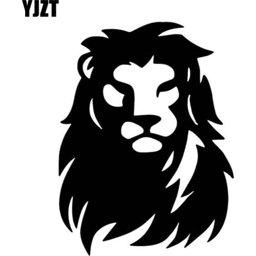 YJZT 12.7CM*16.9CM A Mighty Lion Personality Decoration Car Stickers Bumper Vinyl Decal Black/Silver C4-1206