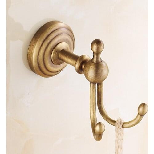 Vintage Hook Antique Brass Wall Mounted Clothes Rack Cloth Hook Wall Hook Robe Hook For Bathroom Accessory BD924
