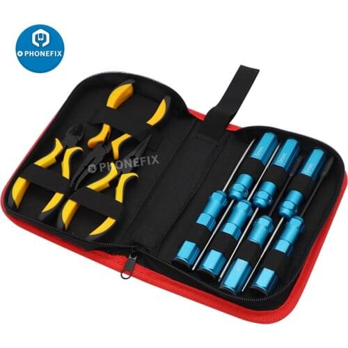 10 in 1 Hex Screwdriver Ball Link Pliers Repair RC Tools Kits Box for Multirotors RC Car Quadcopter Drone Helicopter Airplane