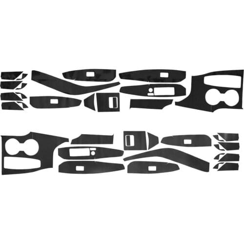 18pcs Black Carbon Fiber Style Car Interior Decoration Sticker Cover Trim Kit Decor Fit For Toyota Camry 2018 2019 2020