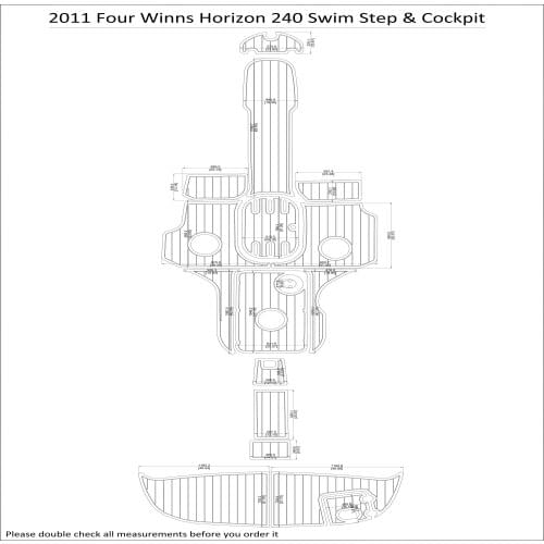 2011 Four Winns Horizon 240 Swim Step & Cockpit Pad Boat EVA Teak Decking 1/4" 6mm