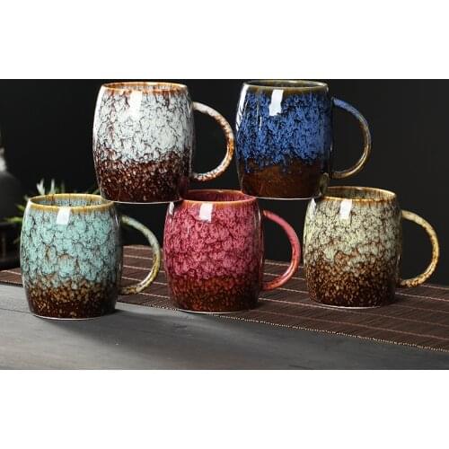 2021 New Ceramic Office Milk Solid Color Gradient Kiln Glaze Coffee Cup