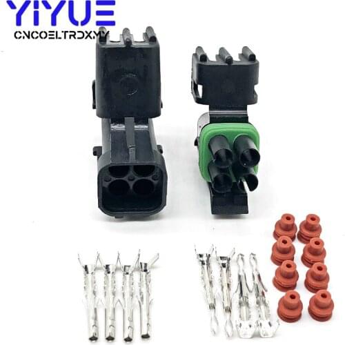 5 Set 4 Pin 12015024 12015798 Female Male Weather Pack Electrical Wire 2.5 Connector Plug Sealed Wiring Automobile Connectors