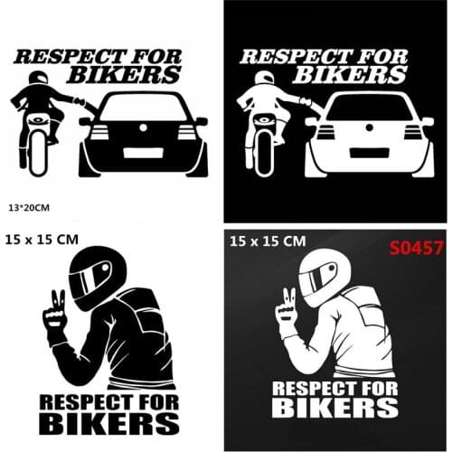 Car Stickers Respect for Bikers Cyclists Sticker Funny 3D Motorcycle Decal JDM Auto Vinyl Car Styling Accessories Decoration